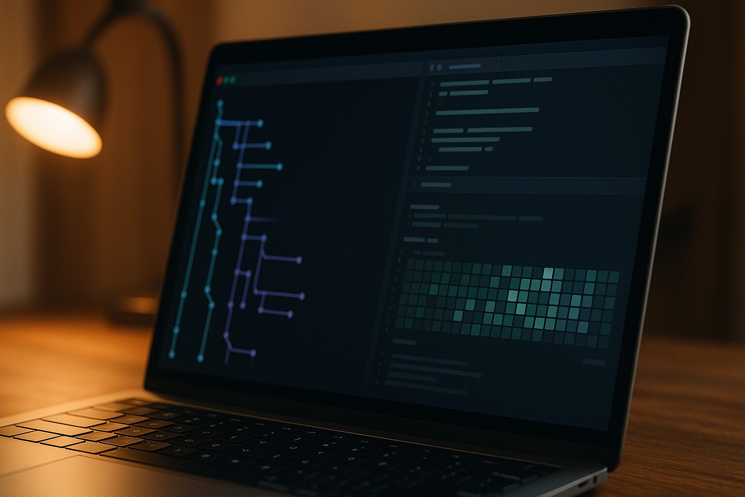 Code open source affiché dans un éditeur sur un fond évoquant un écosystème communautaire