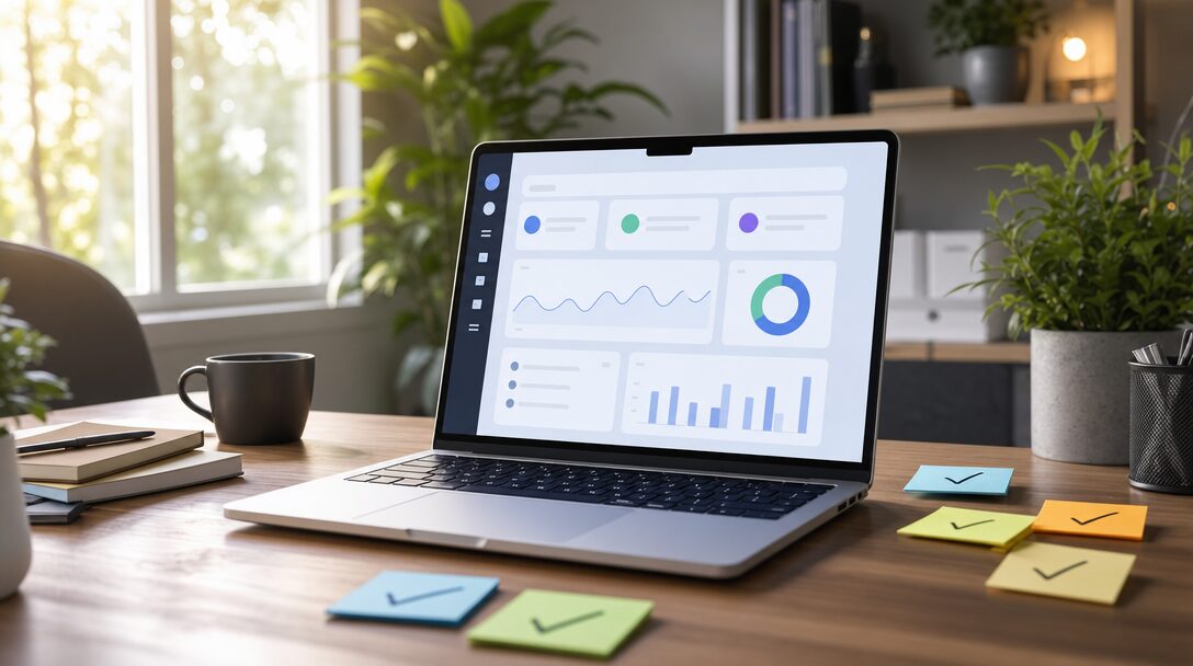 Prototype web fonctionnel généré rapidement et affiché sur un écran d'ordinateur portable