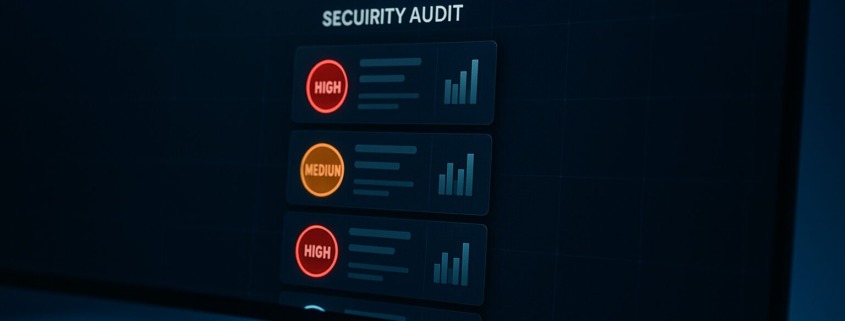 Tableau de bord de sécurité applicative listant des vulnérabilités web priorisées par sévérité