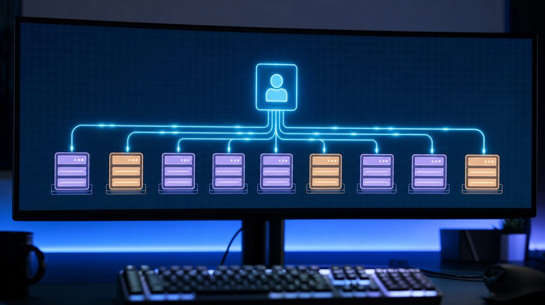 Schéma du protocole MCP reliant un assistant IA à plusieurs serveurs d'outils en 2026